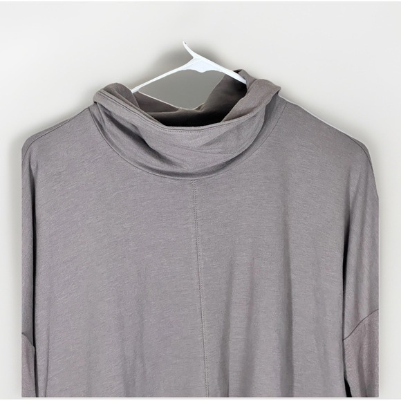 J Jill PureJill Size Medium Sweatshirt Gray Stretch Pockets Cowl neck 3/4 Sleeve - Picture 2 of 7